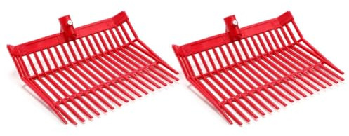 Okeeyseda Tête de Rechange pour Fourche à Fumier, Tête de Fourche, Râteau à Fumier de Cheval, pour Ramasser le Fumier, Élimination Stable des Déchets, Installation Facile, Facile à Utiliser, Rouge, 2