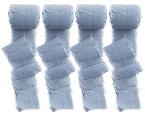4 pezzi di nastro di chiffon grigio blu regalo di nozze festa confezione regalo bouquet da sposa