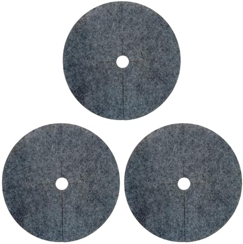 Bertoni Ogräsavvisande skivor 3 stycken - miljövänliga multiskivor av återvunnen PET-filt - vatten- och luftgenomsläpplig – lättskött och hållbar – grå (diameter: 60 cm)