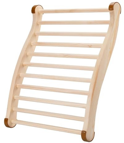 Uqezagpa Dossier de sauna en bois en forme de S - Accessoires de sauna pour sauna - Dossier confortable incurvé