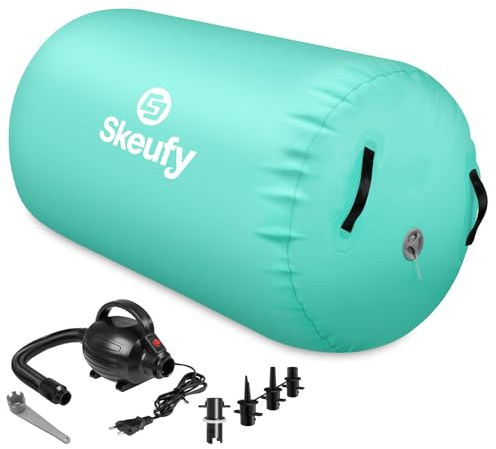 Skeufy Air Matta Track, uppblåsbar gymnastik, yoga, luftmatta, rulle med elektrisk luftpump, Airroll Airroll Airroll Gymnastikmatta, gymnastikmatta för hemmet, utomhus