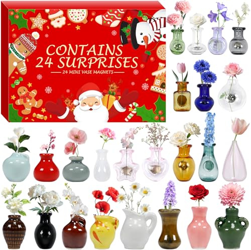 Calendrier de l'Avent 2025 Magnet Frigo pour Enfants Adulte Filles Garçons Femmes Hommes Calendriers de Noël 24 Jours Aimant Réfrigérateur