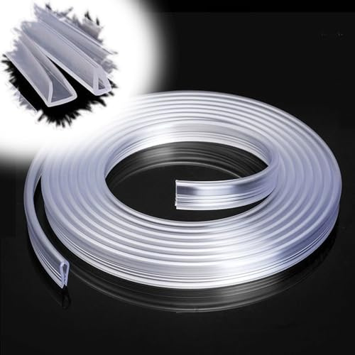 SMELEDFCFK Bordatura Trasparente da 3m per Tavoli in Vetro, Protezione del Bordo del Canale A U in Gomma, Striscia di Tenuta Bordo del Vetro Trasparente(Wide 9-11mm)