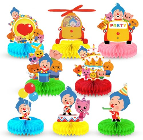 8 Piezas Circo Honeycomb Centerpieces, Decoraciones Centro de Mesa Nido de Abeja, Fiestas Temáticas Decoraciones de Circo, Adornos de Mesa para Fiesta de Carnaval