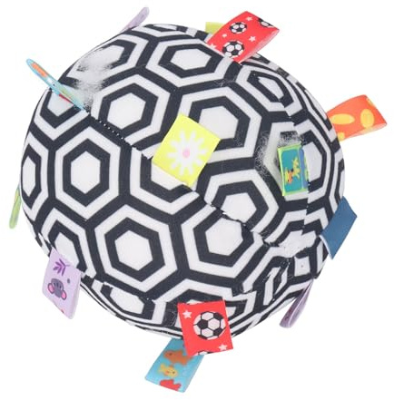 OVAQUIXI Palla in Tessuto da Afferrare per Bambini Giocattolo con Sonaglio Sonoro Bianco Migliora la Coordinazione Palla a Mano per Bambini Materiale Peluche (Stile di forma)