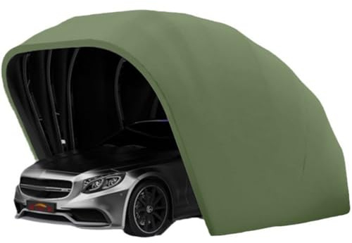 Posto auto coperto pieghevole con tenda retrattile, resistente riparo in acciaio inossidabile per protezione esterna del veicolo