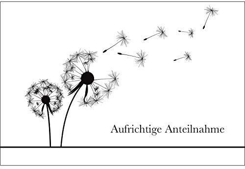 12er Set einfühlsame Premium-Trauerkarten/Beileidskarten mit Umschlag. Trauerkarte Beileidskarte mit Spruch (Doppelkarten/Klappkarten mit Briefumschlag)