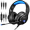 LYCANDER Gaming Headset with Microphone LED Light, 3.5mm input - for PC, PS4, Xbox One, Nintendo Switch and more (Intermediate - Black/Blue)
