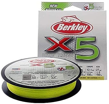 Berkley X5, filo da pesca treccia 5 fili per pesca in mare e acqua dolce più resistente