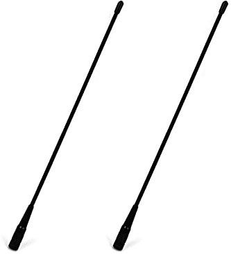 TWAYRDIO SMA Male Walkie Talkie Antenna UHF/VHF 136-174MHz 400-470MHz 39cm(15.3inch) High Gain Whip Soft Aerial for YAESU VX-3R VX-6R VX-7R FT-2DR TYT MD380 2 Way Radio(Pack of 2)