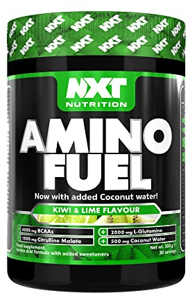 NXT Nutrition Amino Fuel Energy Drink | BCAAs Amino Acids with Beta Alanine, Vitamin D3 and Citrulline Malate – for Performance, Endurance and Energy Support | (Kiwi Lime)