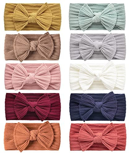 DRESHOW 10 Pcs Bébé Bandeaux Bébé Fille Bandeau Cheveux Bande de Cheveux Arc Bande de Cheveux Bandeaux Accessoires Bébé Fille Child Turban Bandeau