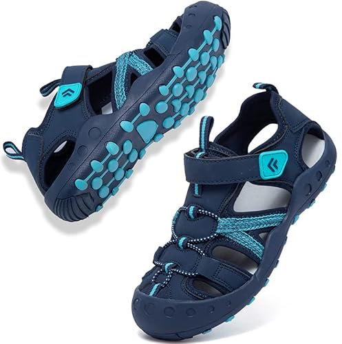 Csgkag Sandales Enfant Garçon Summer Bout Fermé En Plein Air Enfants Été Plage Sandales De Marche Chaussures de Sport Outdoor,Bleu,EU28