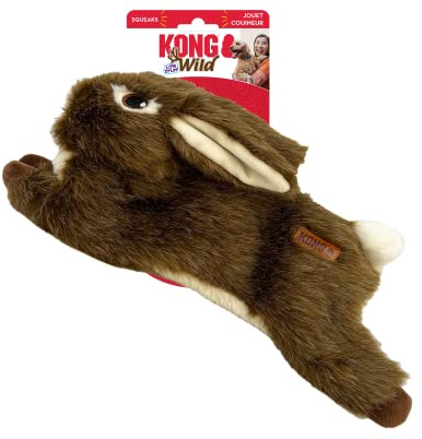 KONG Wild Low Stuffing Hundespielzeug - Langlebiges Plüschtier mit Quietscher - Minimale Füllung