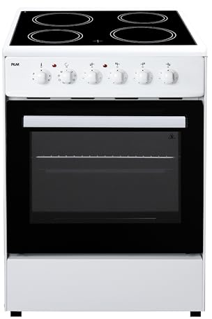 PKM EH4-60GK8 Standelektroherd | 60 L | 60 cm breit | 8 Backofenfunktionen | Glaskeramikkochfeld | 8500 W | Fettpfanne & Grillrost | Energieeffizienzklasse A