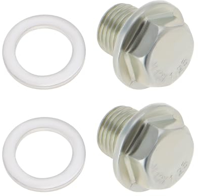 YINETTECH 2 juegos de tornillos de drenaje de aceite de motor M12 x 1.25 con arandela compatible con Honda compatible con Accord 90009-PH1-000 MD050316