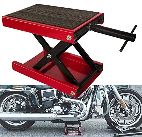 Gato elevador de soporte para motocicleta de 1100 LB, mesa elevadora ajustable para motocicleta, soporte de elevación para motocicleta de cubierta ancha, gato de tijera central, elevador de moto de