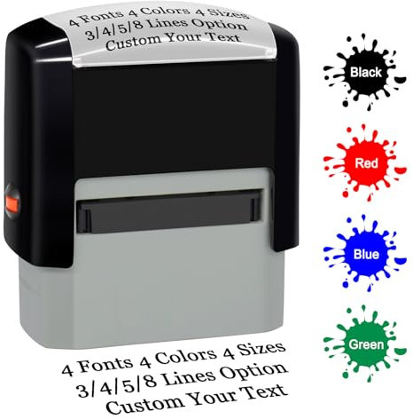Personalisierter Stempel,selbstfärbender,Adress stempel, individueller Gummi-Rücksendeadress-Stempel für Geschäft, mit Namensunterschrift, 3/4/5/8 Zeilen, 38 x 14mm