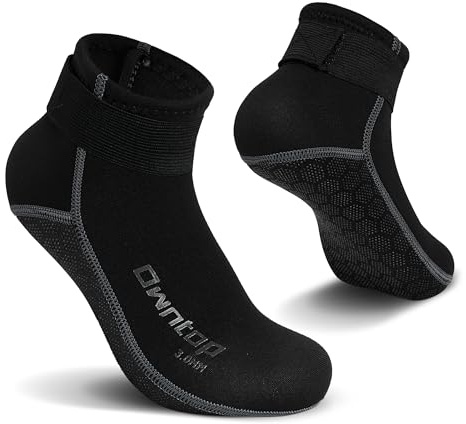 Owntop Neoprene 3mm Wetsuit Socks: Thermal Anti-slip Diving Socks for Men, Women - Surfing, Sailing, Kayaking