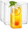 ADESUGATA 500 ml Trinkgläser, dünn, quadratisch, 4er Set, elegante Bargläser für Wasser, Saft, Bier, Getränke, Cocktails und Mixgetränke