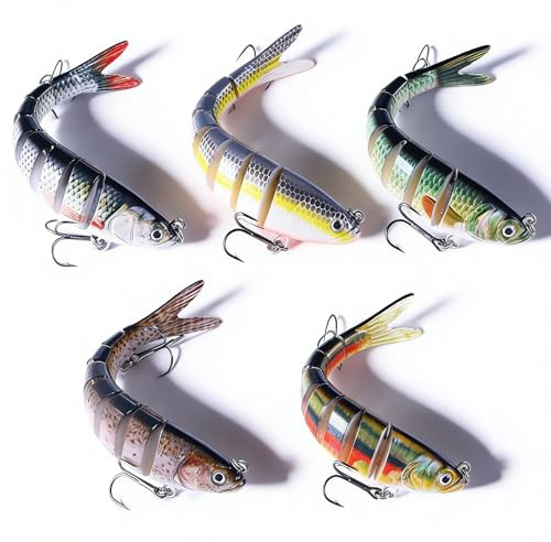 5 stycken konstgjorda beten gädda, 13,7 cm wobbler konstgjort bete, swimbait gädda, erkbait gädda abborre bete för söt- och saltvattenfiske män familj-fiskeutrustning fiske gåva