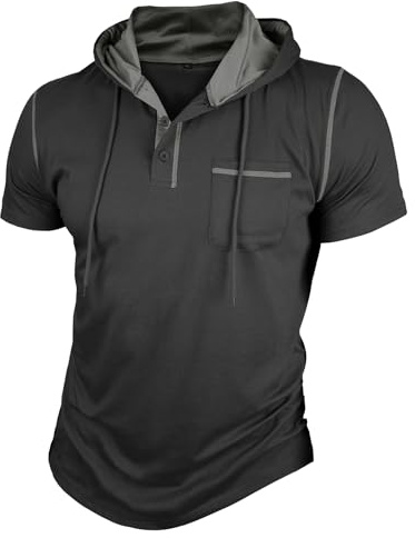 MakingDa Kortärmad huvtröja för män träning gym pullover tröja med huva atletisk ficka muskelpassform sommar sweatshirt lätt löpning boxning vandring sport huvtröjor tröjor tröjor
