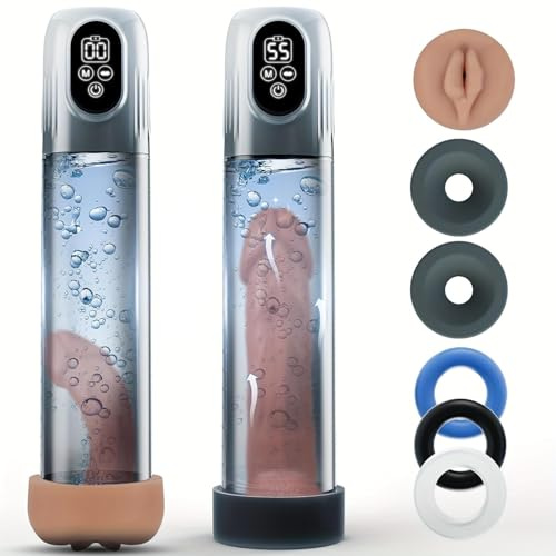Pompe à Pénis Sextoyse Homme Sex Toys, Automatique avec 5 d'Aspiration Masturbateurs Masculins, Sex Toyspour Pour Homme Masturbateur avec Sextoy Pompe à Vide Extender Vaginette Silicone
