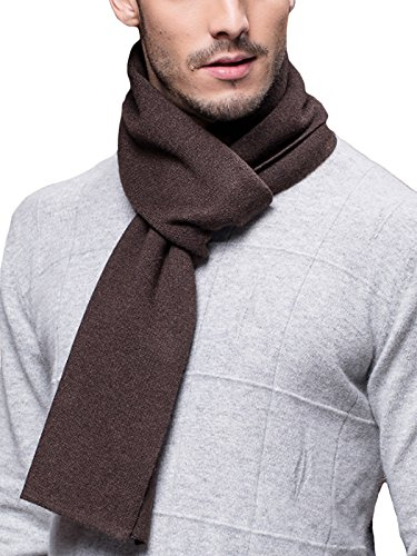Winter Herbst Herren Strickschal Wolle Gestrickter Schal Warm Weich Einfach Schick Gentleman - 180 * 30 cm Einfarbig Braun