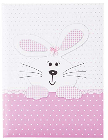 goldbuch Babytagebuch, Bunny Pink, 21 x 28 cm, 44 illustrierte Seiten, Leinenstruktur mit Applikation, Weiß/Rosa, 11126