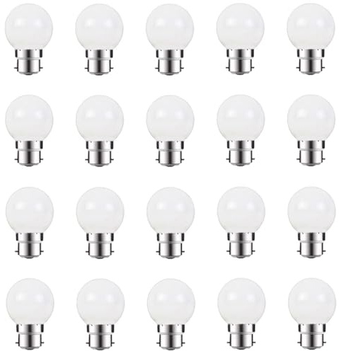 ZFQ 1.5W B22 G45 LED Leuchtmittel, 150 Lumens, Wasserdichte Lichterkette für Innen und Außen Bereich, AC 220-240V, 20 Stück
