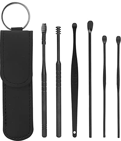 Ensemble De Nettoyeur De Cire D'Oreille, Ensemble De Nettoyeur Ensemble D'Outils De Nettoyage De Cire Pour Kits D'Épilation À La Cire D'Oreille En Pourme De U(Black)