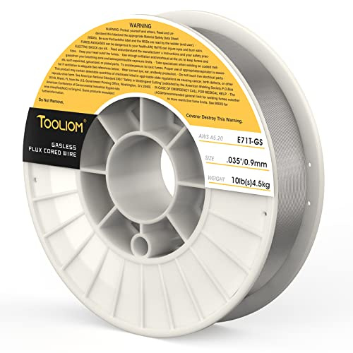 TOOLIOM Flux Core Gasless MIG Wire E71T-GS .035 Diameter 10-Pound Spool Flux Core Self-Shielded Carbon Steel MIG Welding Wire