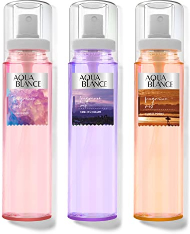 AQUA BLANCE Body Spray, Fragrance Mist for Women, Pack of 3, Each 3.9 Fl Oz, Total 11.7 Fl Oz