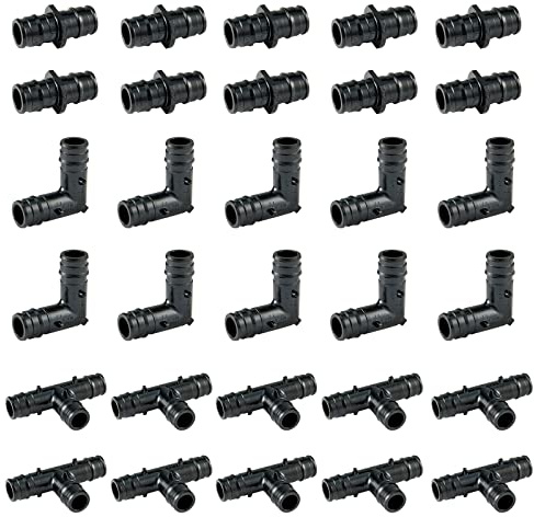 GUOFIS 3/4 Poly PEX A Expansion Fitting Pack, PPSU Combo Fittings with Tees(110), Elbows(110), Couplings(110), For 3/4 Inch PEX Pipe