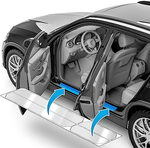 uProtect Car Door Sill Protectors for Skoda Enyaq iV 5A I 2021-2026 - Paint Protection Film for Car Kick Plates Panel Covers Clear Transparent