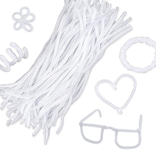 100Pcs Pipe Cleaners, 30cm White Pipecleaners Wire Sculpture for Craft