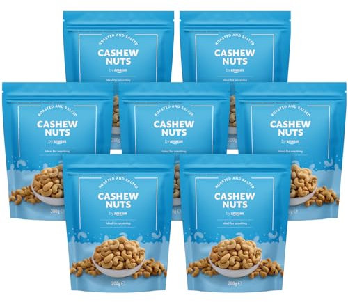 by Amazon Roasted and Salted Cashew Nut, 1400 gms (7 Packs of 200 g)