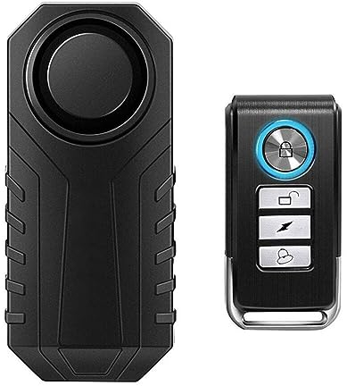 Meichoon Fahrrad Alarm Funk Anti Diebstahl Einbruchschutz Vibrations Bewegungssensor Wasserdicht mit Fernbedienung für Fahrrad Motorrad Auto Roller Fahrzeuge Tür Fenster 113db super laut