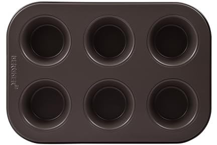 BERGNER BAKING LOVERS - Set di 2 stampi per muffin da 6 pezzi - Acciaio al carbonio rivestito con Ilag Essential, senza PFOA, facile da pulire