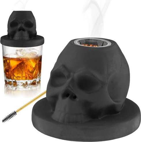 Kit de fumoir à cocktail, fumoir à whisky en céramique, kit de fumoir à l'ancienne avec forme de crâne pour père et mari