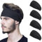 Mezrkuwr 4 Stück Sport-Stirnbänder, schnell trocknendes Schweißband, dehnbares Stirnband für Herren und Damen zum Laufen, Fußball, Yoga, Fitness-Workout, Unisex