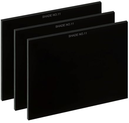PATIKIL Welding Len Shade 11 Glass 4.33 x 3.54 Inch/110 x 90 mm, 3Pcs | Hardened Glass Black Darkening Filter Plates Covers Replacement for Weld Helmet Hood