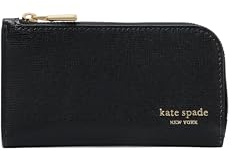 kate spade new york Women's Devin Saffiano Leather Small Slim Bifold Wallet, Black, One Size