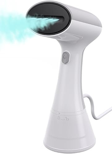 OLAYMEY Dampfglätter Reise, 1000W Clothes Steamer, 30g/min Steam Iron, Tragbarer Dampfbügeleisen, 20S Schnelles Aufheizen, Handdampfer für Kleidung, Leicht Dampfbürste für Zuhause, Büro