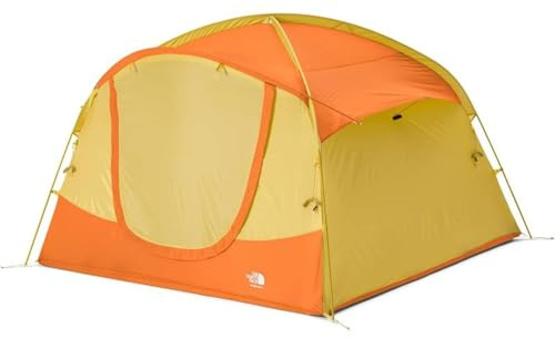 THE NORTH FACE Sequoia 6 Tent - Six-Person Waterproof Camping Tent, Spacious & Easy to Set Up, 2 Zipper Doors, Yellow Silt/Desert Rust, One Size