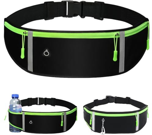 KOLZEMV laufgürtel, running belt, lauftasche jogging, Laufgürtel mit wasserdichtem, verstellbarem Gummiband, schweißfeste Hüfttaschen mit großer Kapazität, perfekt für Laufen und Outdoor-Aktivitäten