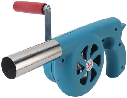 HUAOSN Ventilatore per Barbecue a Manovella, Ventilatore per Barbecue da Campeggio All'Aperto, Soffietto per Barbecue per Barbecue da Campeggio All'Aperto (Blau)