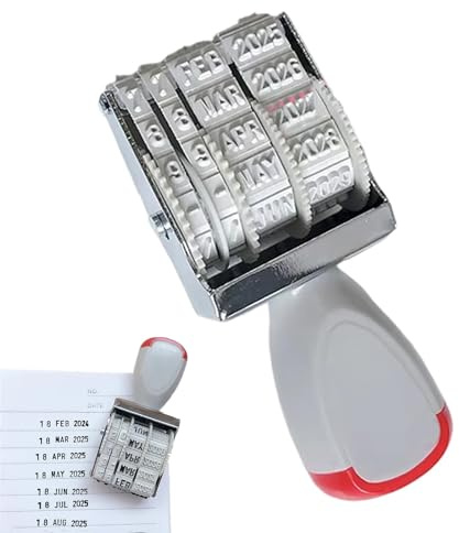 YiXjiuBP Rubber Stamp Line Dater for Scrapbooking, Date Stamp Office Stamp Rotating Stamp Self-Inking Stamp for Professional and Personal Applications