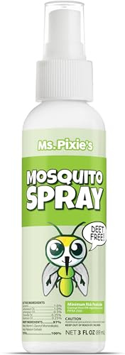 Ms. Pixie's Mosquito Spray, Natural Mosquito Repellent for Outdoor & Indoor Use, 3 oz (90mL)