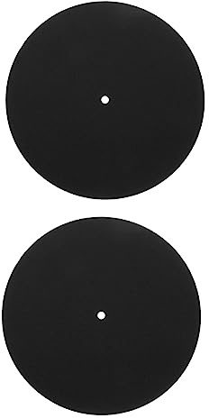 DOITOOL Lot De 2 Tapis De Platine Vinyle En Feutre Épais 3 Mm, Protection Antichoc Pour Tourne-disques Domestiques, Accessoires Disques Vinyles Noirs, Diamètre 20 Cm, Usage Phonographe